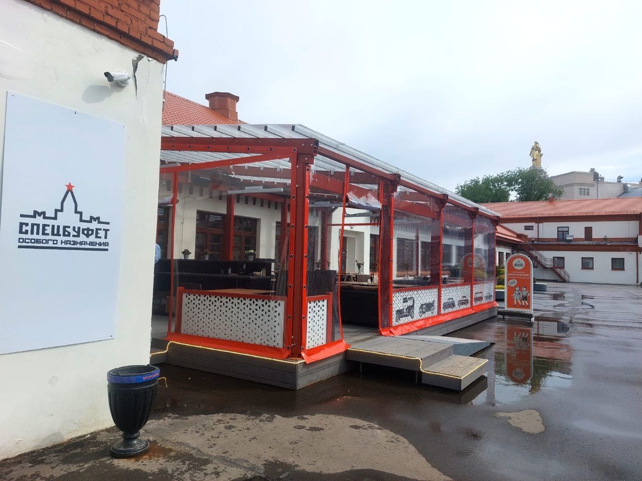 ПВХ шторы для летней террасы кафе в Моршанске